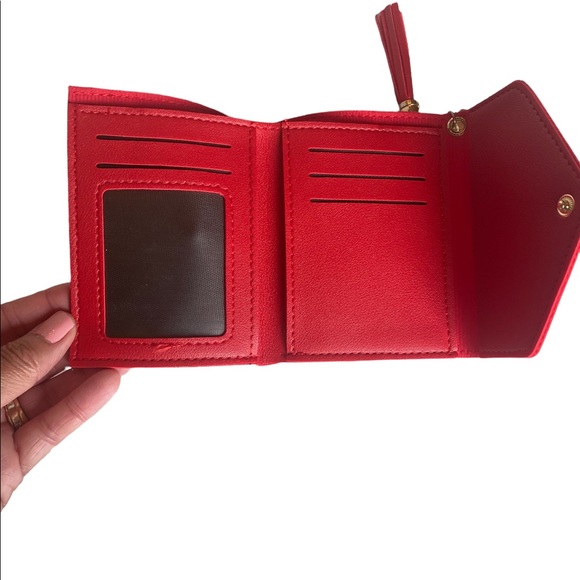 Faux Red Leather Mini Envelope Wallet - Picture 3 of 5